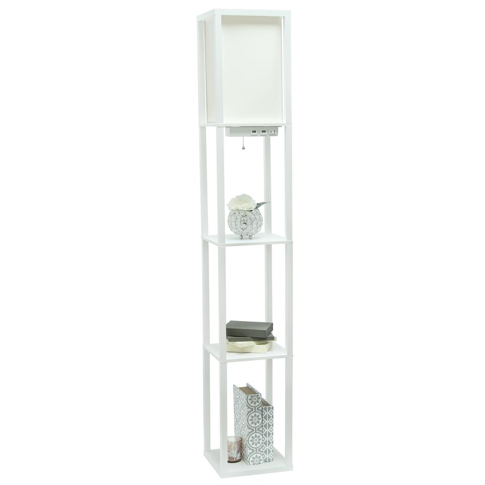 Floor Lamp Storage Shelf with 2 USB Charging Ports1 Charging Outlet. Picture 7