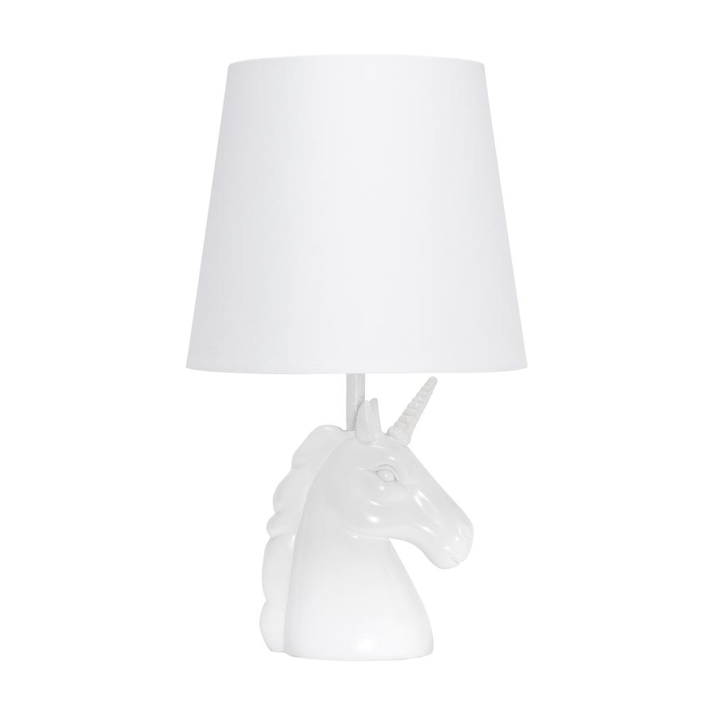 Sparkling Iridescent and White Unicorn Table Lamp. Picture 1