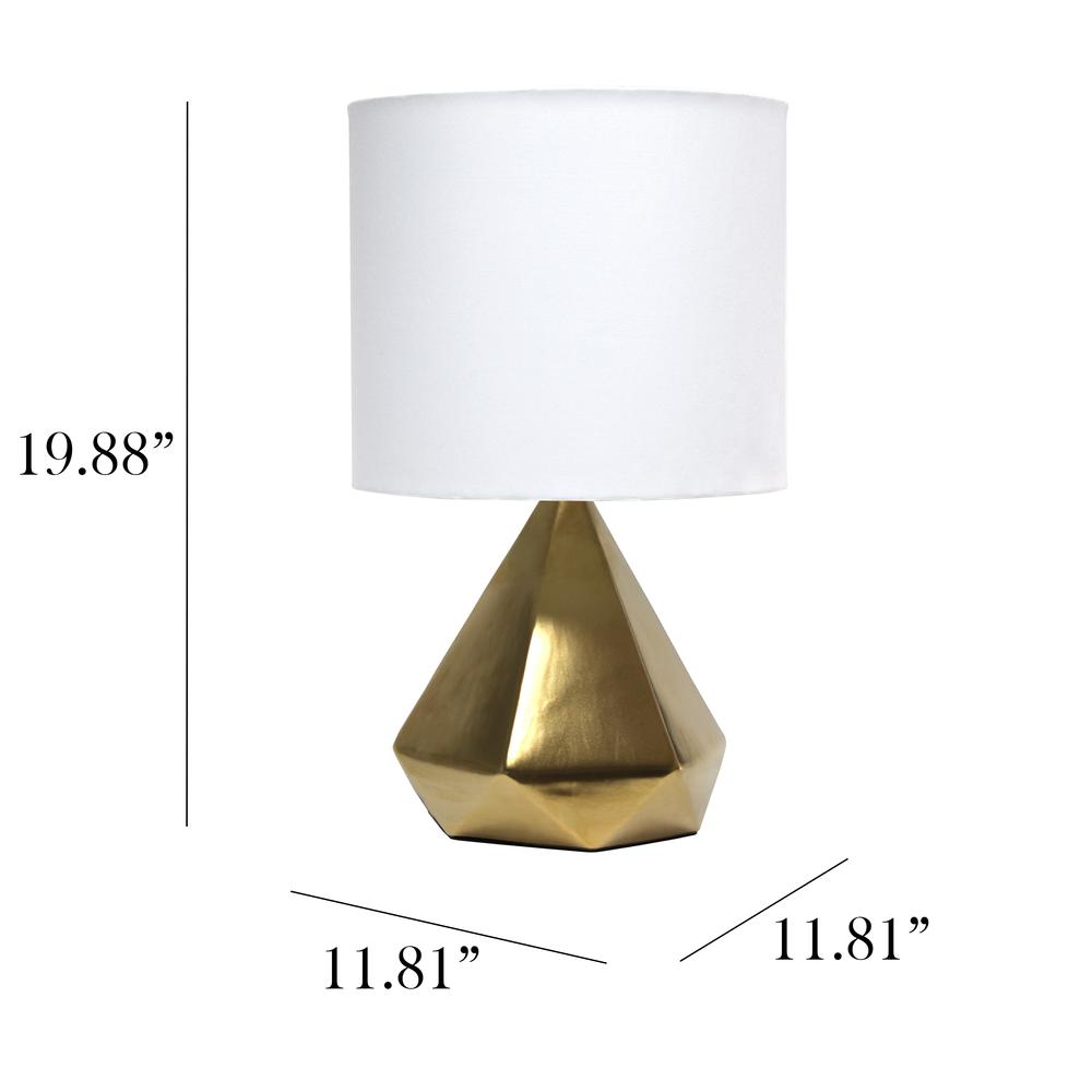 Solid Pyramid Table Lamp, Gold. Picture 3