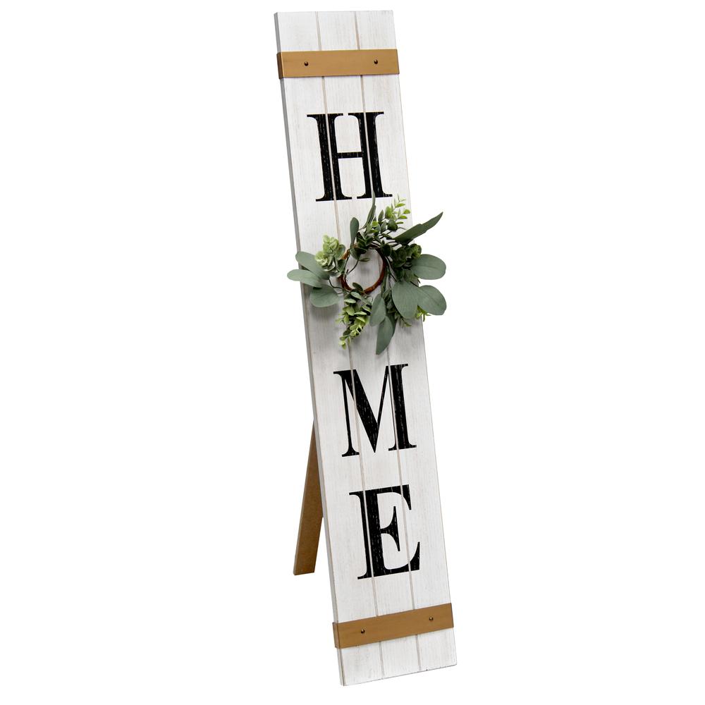 Seasonal Wooden Porch Sign with 4 Interchangeable Floral Wreaths. Picture 4