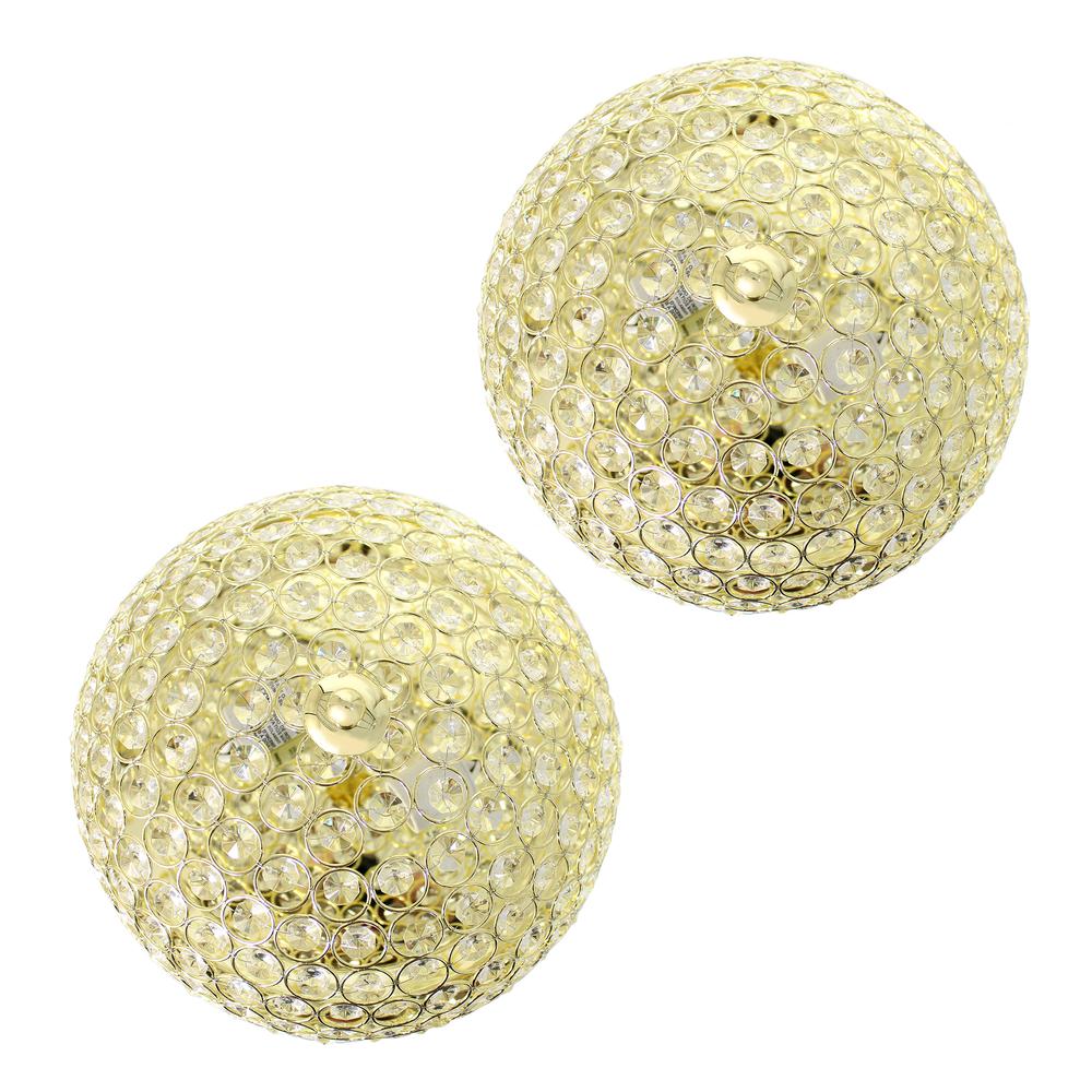 Lalia Home Crystal Glam 2 Light Ceiling Flush Mount 2 Pack, Gold. Picture 2