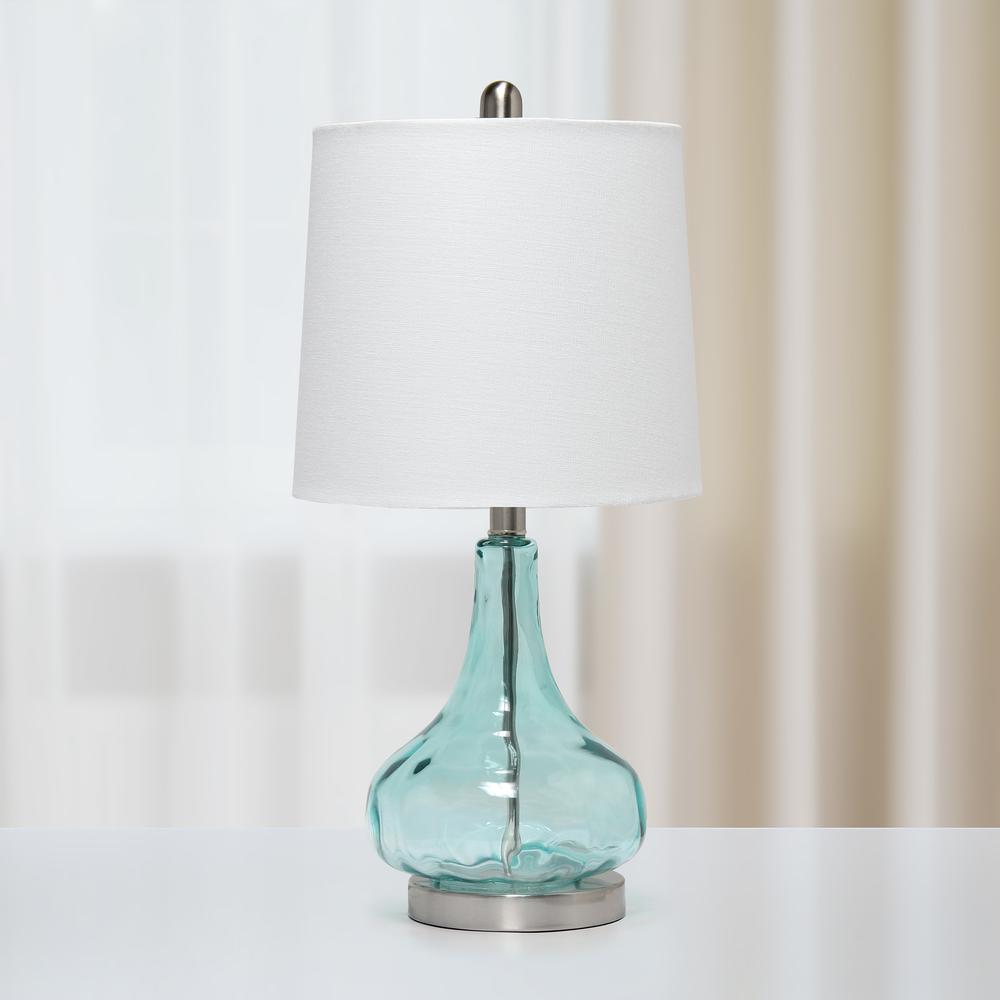 23.25" Rippled Colored Glass Bedside Desk Table Lamp. Picture 4