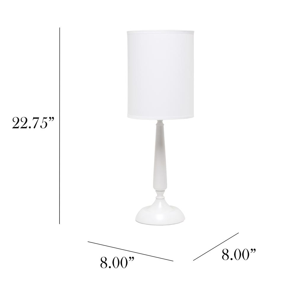 Traditional Candlestick Table Lamp, White. Picture 3