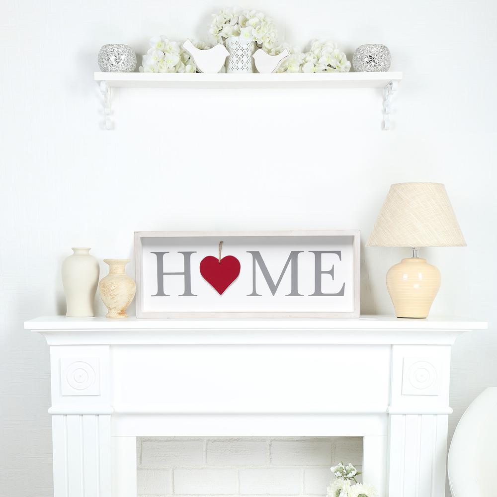 Elegant Designs Rustic Farmhouse Wooden Seasonal Interchangeable Symbol "Home" Frame with 12 Ornaments, White Wash WHITE WASH. Picture 7