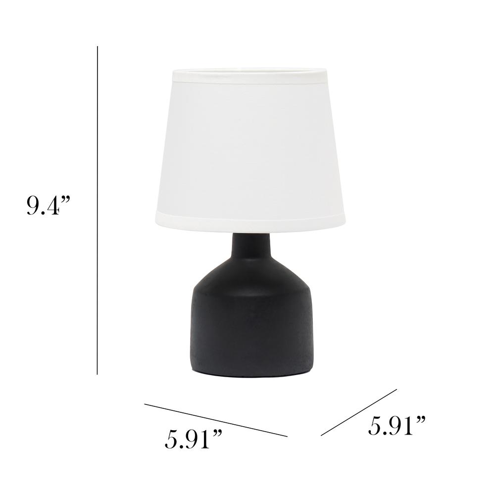 Simple Designs Mini Bocksbeutal Concrete Table Lamp, Black. Picture 3