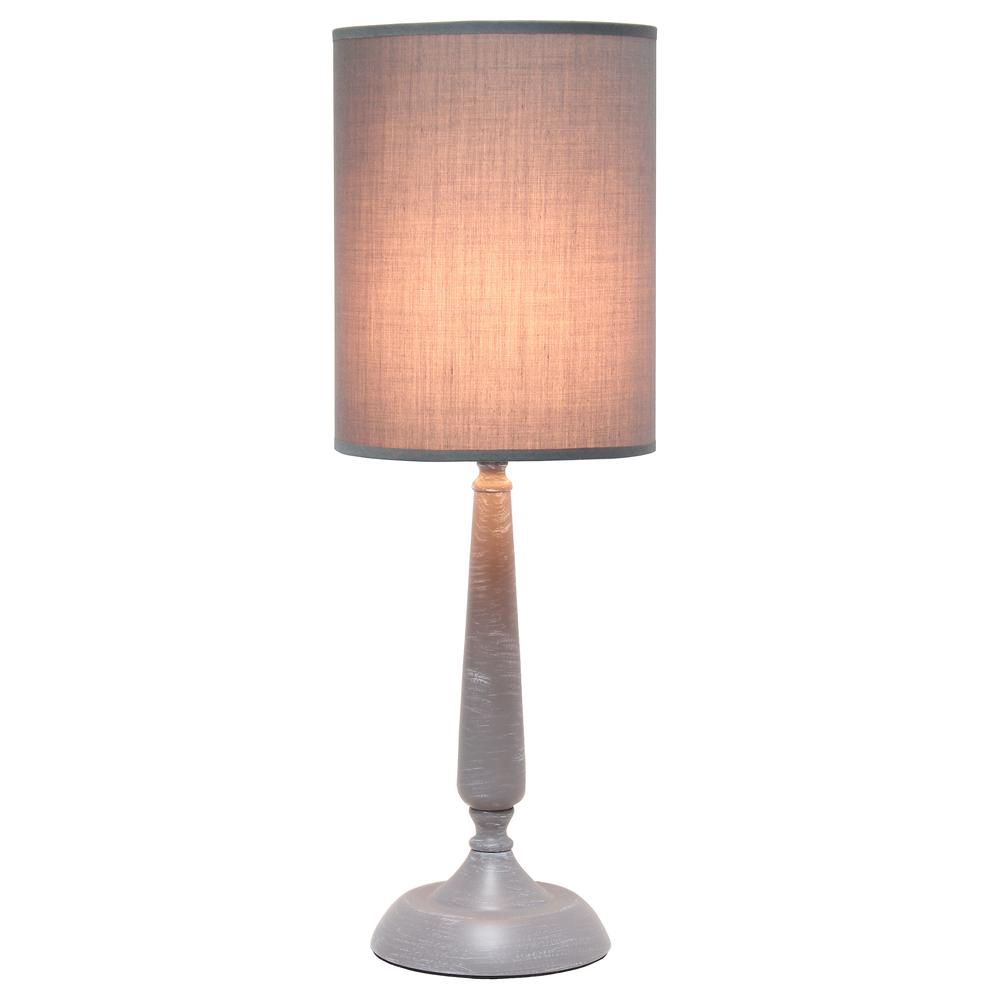 Traditional Candlestick Table Lamp, Gray Wash. Picture 2