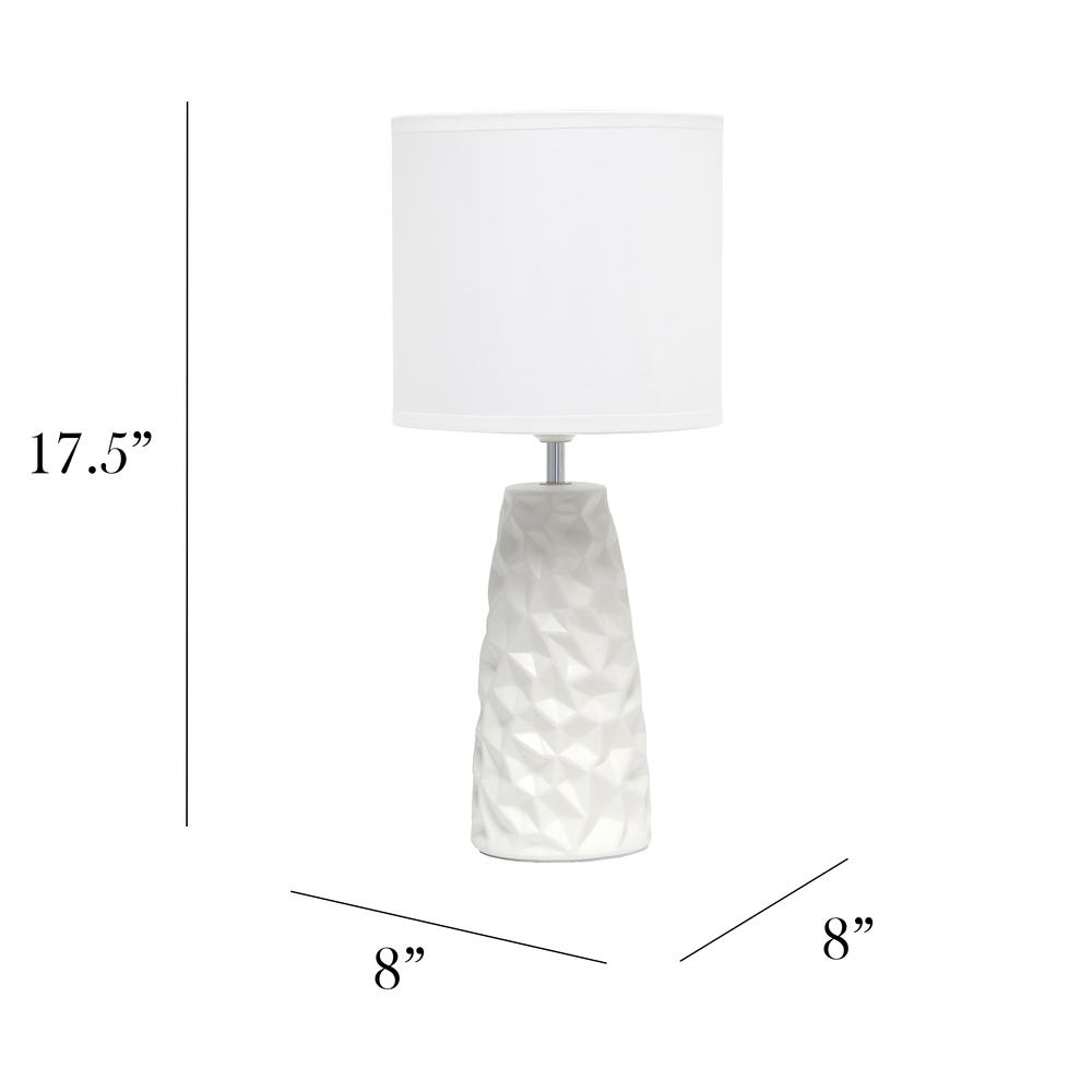 Sculpted Ceramic Table Lamp, Off White. Picture 3