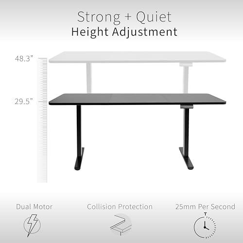 Electric Height Adjustable 71 x 30 inch Memory Stand Up Desk, Dark Gray. Picture 4