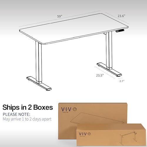 Electric Height Adjustable 60 x 24 inch Memory Stand Up Desk, Light Wood. Picture 3