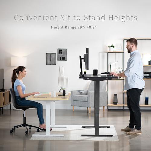 Electric Height Adjustable 71 x 30 inch Memory Stand Up Desk, White Dry. Picture 7