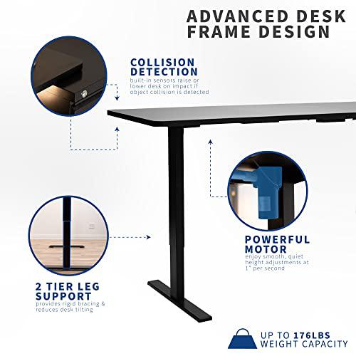 Electric Height Adjustable 43 x 24 inch Memory Stand Up Desk, Black. Picture 3
