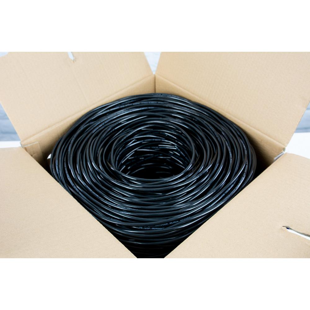 VIVO Black 1,000ft Bulk Cat5e, CCA Ethernet Cable, 24 AWG, UTP Pull Box, Cat-5e Wire, Waterproof, Outdoor, Direct Burial, CABLE-V003. Picture 7