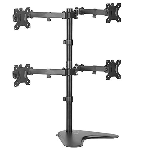 Quad 13 to 30 inch Monitor Free-Standing Mount, Fully Adjustable Desk Stand. Picture 1