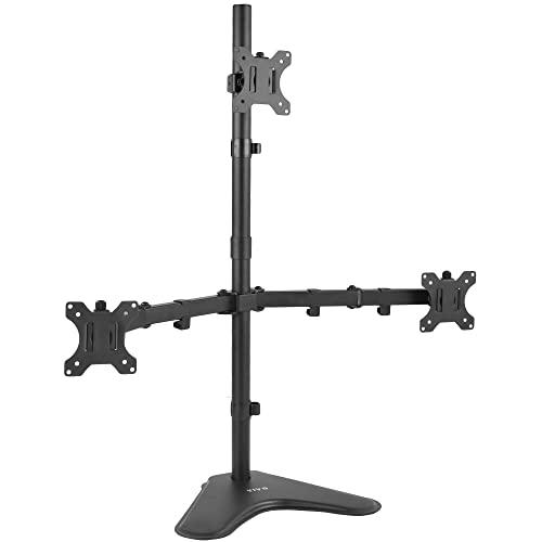 Triple LCD LED Computer Monitor Desk Stand, Free Standing Heavy Duty. Picture 1