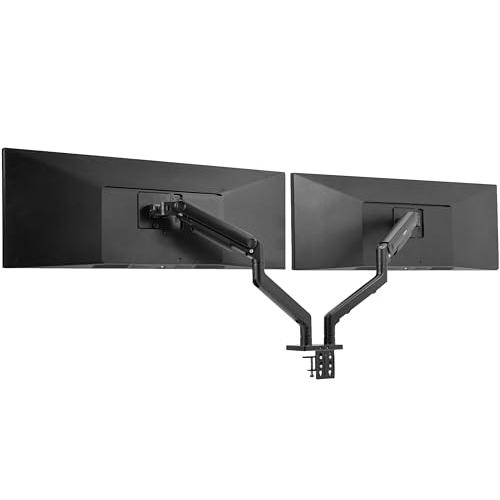 Heavy Duty Dual Ultra-Wide Monitor Desk Mount, Mechanical Spring. Picture 1