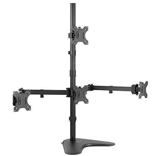Quad 13 to 24 inch LCD Monitor Mount, Freestanding Desk Stand, 3 Plus 1. Picture 1