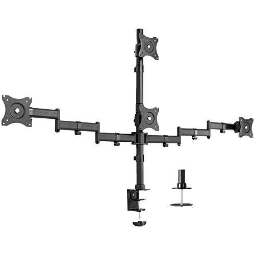 Quad Monitor Adjustable Heavy Duty Mount, Articulating Stand for 4 LCD Screens. Picture 1