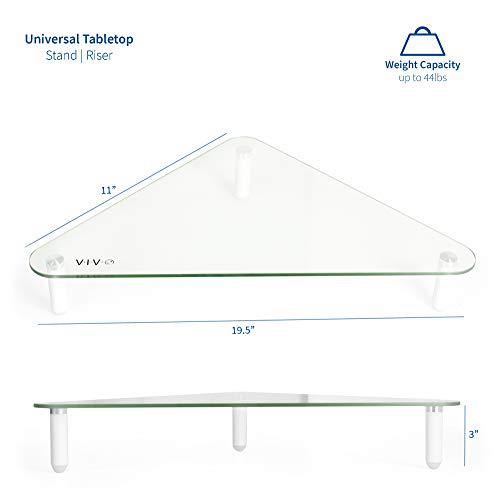 Glass Ergonomic Tabletop Riser, Triangle Desktop Universal Corner Stand. Picture 2