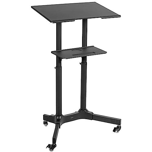 Steel Mobile 24 inch Height Adjustable Multi-Purpose Rolling Podium. Picture 1