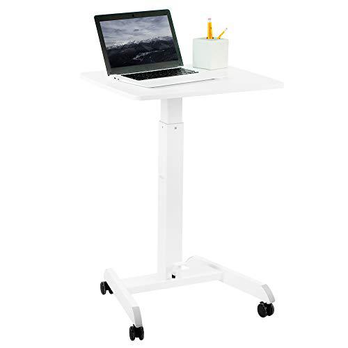 Mobile Compact 24 inch Pneumatic Foot Pedal Sit to Stand Laptop Desk. Picture 1