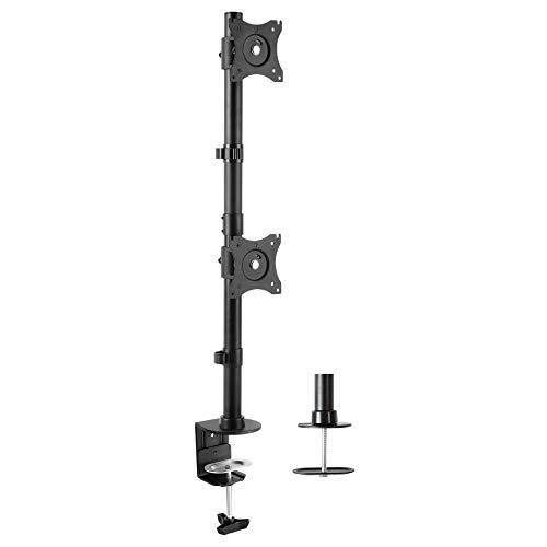 Dual Monitor Desk Mount Stand with Height Adjustment and VESA Plates. Picture 1
