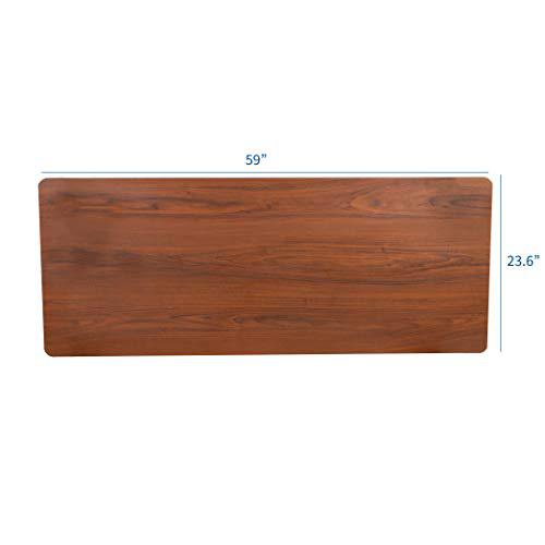 Dark Walnut 60 x 24 inch Universal Solid One-Piece Table Top. Picture 3