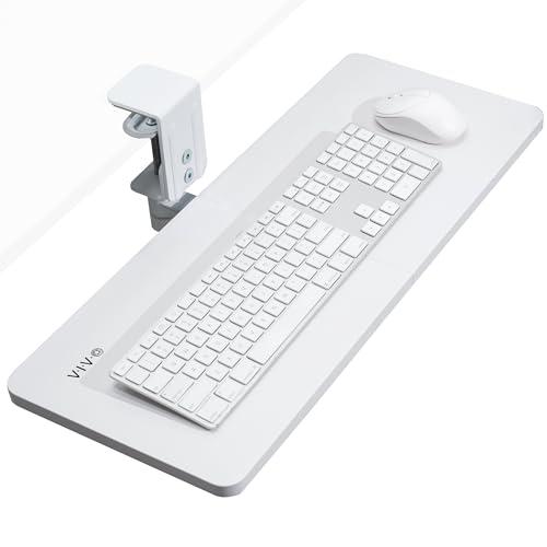 Clamp-on Rotating Computer Keyboard and Mouse Tray, Swiveling 25 x 10 inch. Picture 1