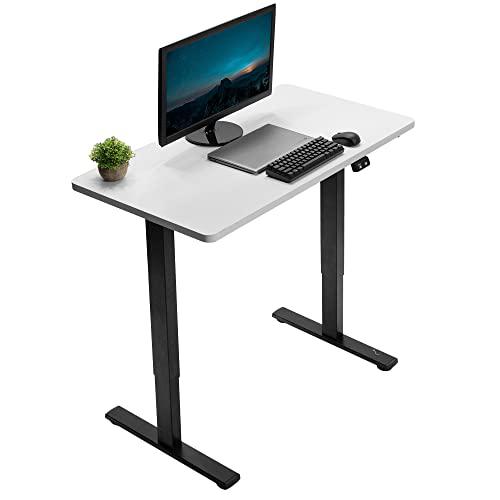 43-inch Electric Height Adjustable 43 x 24 inch Stand Up Desk, White Solid. Picture 1