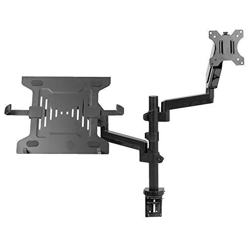 Dual Arm Monitor + Laptop Mount for 17 to 32 inch Screens and 10 to 15.6 inch. Picture 1