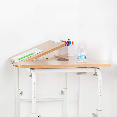 Height and Length Adjustable Mobile Desk for Kids and Adults, Tilting Table Top. Picture 7