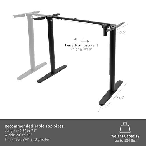 Compact Electric Stand Up Desk Frame for 41 to 74 inch Table Tops. Picture 3