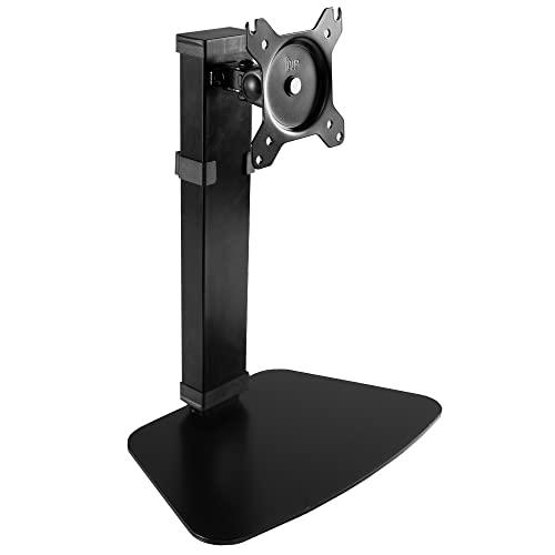 Pneumatic Free Standing Single Monitor Mount Desk Stand, Height Adjustable Arm. Picture 1