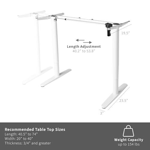 Compact Electric Stand Up Desk Frame for 41 to 74 inch Table Tops. Picture 6