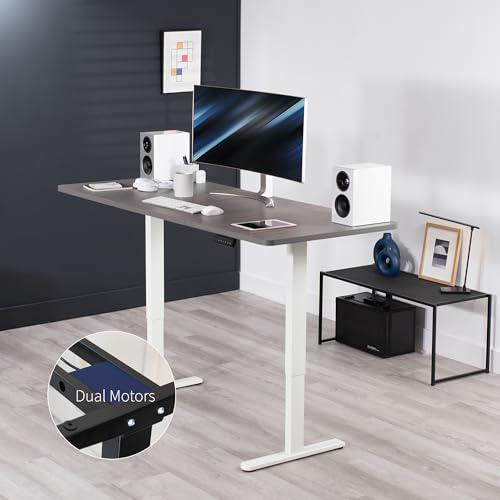 Electric Height Adjustable 71 x 30 inch Memory Stand Up Desk, Dark Gray. Picture 8