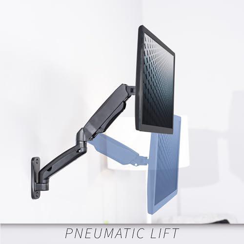 Height Adjustable Pneumatic Extended Arm Single Monitor Wall Mount. Picture 9