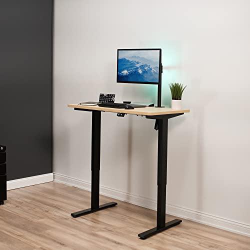 43-inch Electric Height Adjustable 43 x 24 inch Stand Up Desk, Light Wood. Picture 2