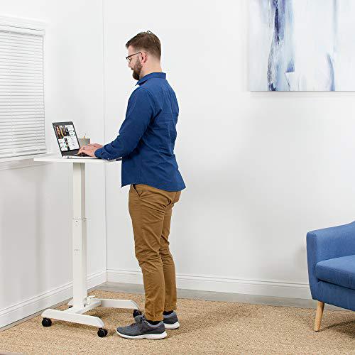 Mobile Compact 24 inch Pneumatic Foot Pedal Sit to Stand Laptop Desk. Picture 6
