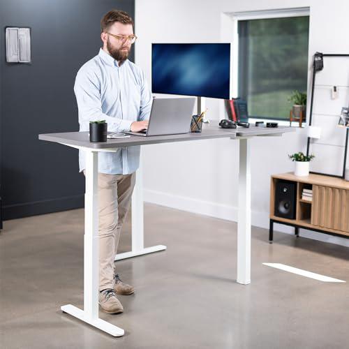 Electric Height Adjustable 67 x 60 inch Corner Stand Up Desk. Picture 8