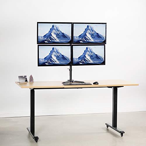Quad Freestanding Full Motion Aluminum VESA Computer Monitor Mount Desk Stand. Picture 9