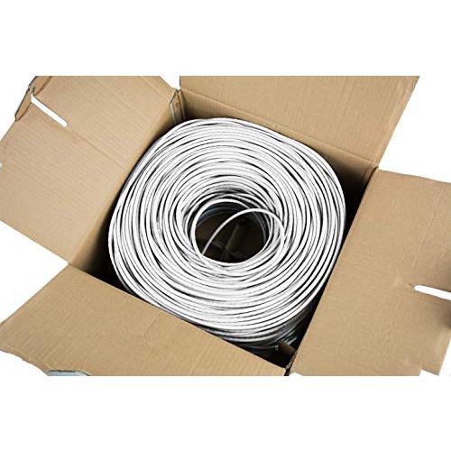 White 1,000ft Bulk Cat5e, CCA Ethernet Cable, 24 AWG, UTP Pull Box, Cat-5e Wire. Picture 3