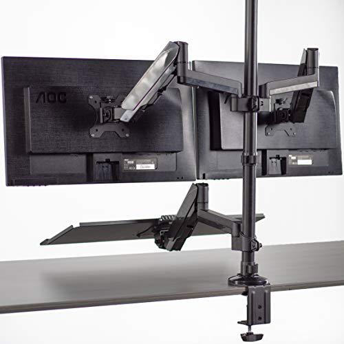 Black Dual Monitor Sit-Stand Height Adjustable Workstation. Picture 7