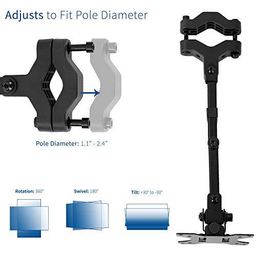 Steel Universal Full Motion Pole Mount Monitor Arm. Picture 3