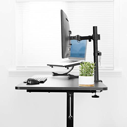 Height Adjustable 55 x 24 inch Standing Desk, Hand Crank Sit Stand Workstation. Picture 7