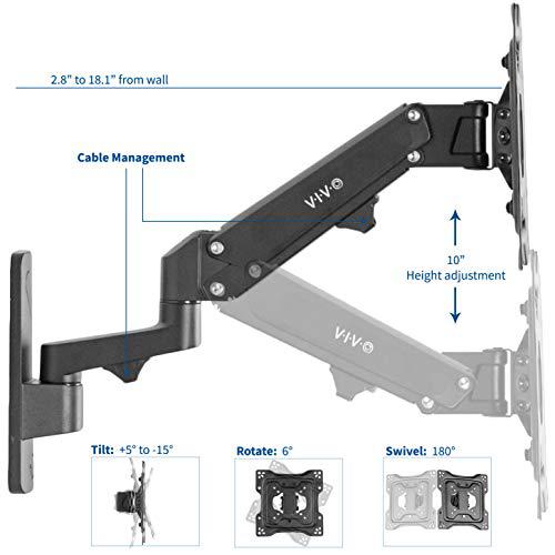 Premium Aluminum Single TV Wall Mount for 23 to 43 inch Screens. Picture 3