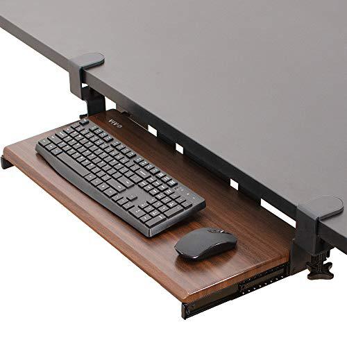 Clamp-on Computer Keyboard and Mouse Under Desk Mount Slider Tray. Picture 1