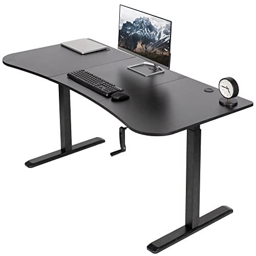Height Adjustable 63 x 32 inch Stand Up Desk, Crank System, Workstation. Picture 1
