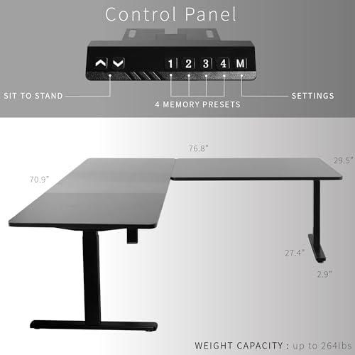 Electric Height Adjustable 77 x 71 inch Corner Stand Up Desk. Picture 3