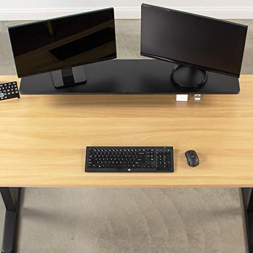 Black Clamp-on Extra Large 46 inch Ergonomic Desk Shelf, Multi Screen Computer. Picture 5
