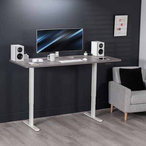 Electric Height Adjustable 71 x 30 inch Memory Stand Up Desk, Dark Gray. Picture 9