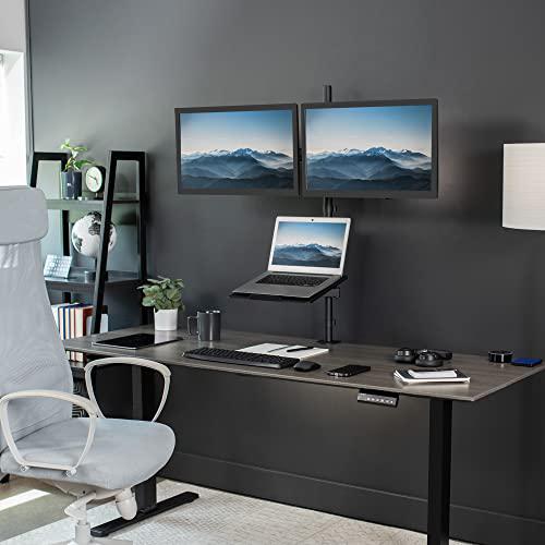 Laptop and Dual 13 to 27 inch LCD Monitor Stand up Desk Mount, Extra Tall. Picture 2